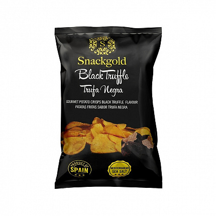 Чипсы "Snackgold" из натурального картофеля со вкусом черного трюфеля 125 г, Испания
