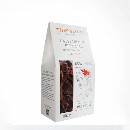 Шоколад горький THEOBROMA "Пища Богов" 65% с корицей, 100 г, Россия