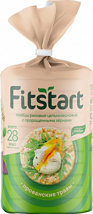 Хлебцы Fitstart рисовые Прованские травы 90 г, Россия