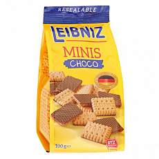 Печенье "Bahlsen Leibniz" мини с шоколадом 100г, Польша